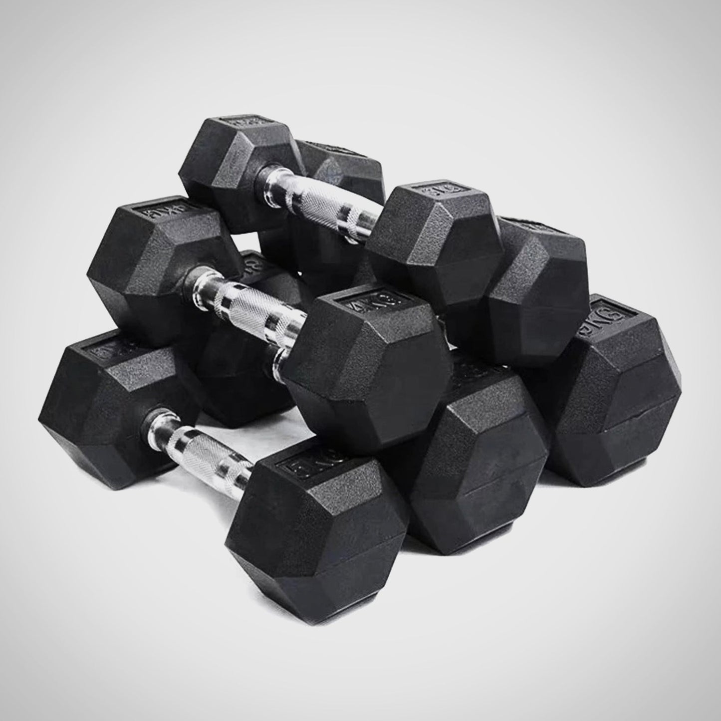 Rubber Hex Dumbbell Set 5lb to 50lb